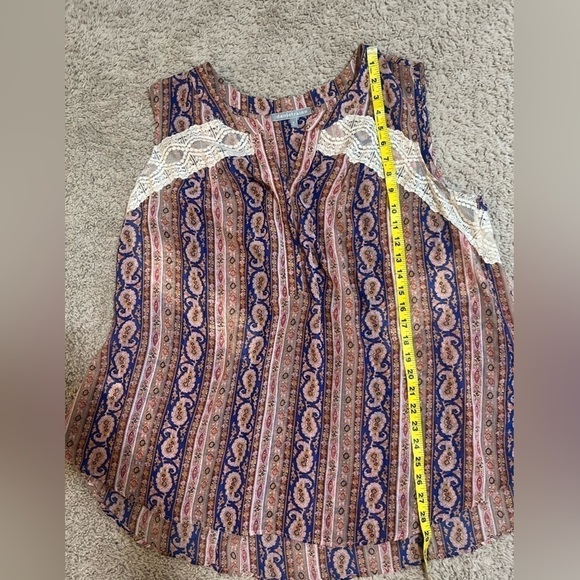 Daniel Rainn Sleeveless Paisley Floral Lace Top Tunic Size 2X - Picture 6 of 7